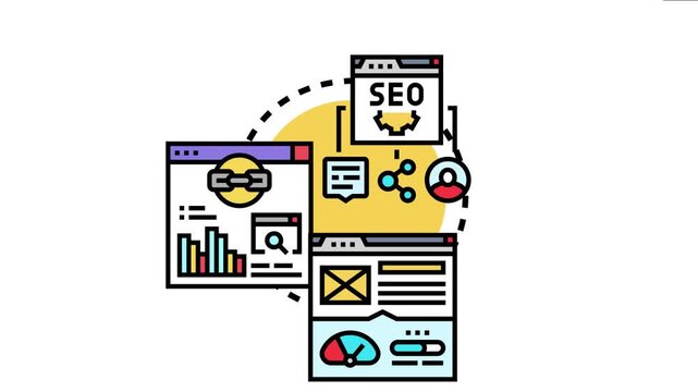Digital analytics concept visualizing core performance indicators for website optimization. Tracking user engagement. And improving search engine ranking