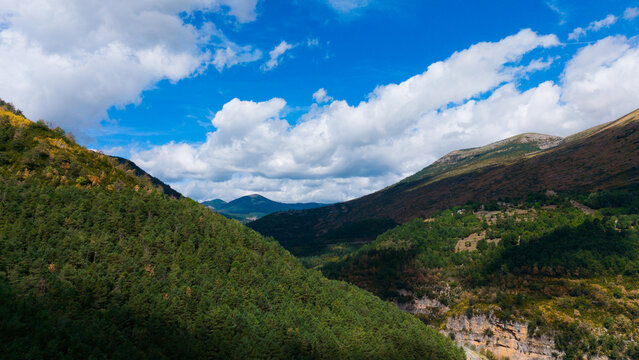 Hermitage of San Urbez in the Anisclo Canyon in the Ordesa and Monte Perdido National Park, Huesca, Aragon, Spain