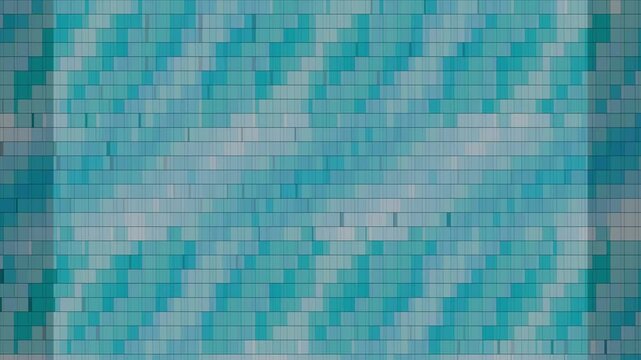 Blue pixel grid pattern featuring geometric squares arranged in a repetitive horizontal mosaic tiled structure style