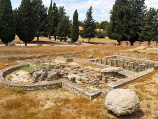 Obraz premium Italica, an ancient Roman city in Hispania; its site is close to the town of Santiponce in the province of Seville, Spain.