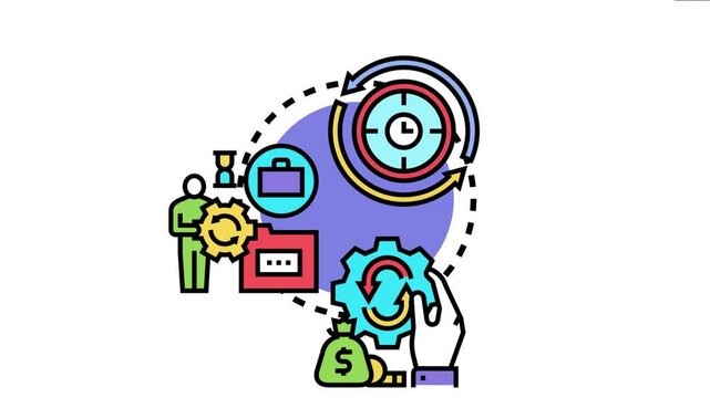Business people are optimizing workflow and managing resources, depicting the concept of maximizing operational efficiency, time management, and process improvement for success