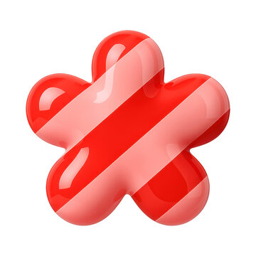 PNG Glossy red striped flower shape
