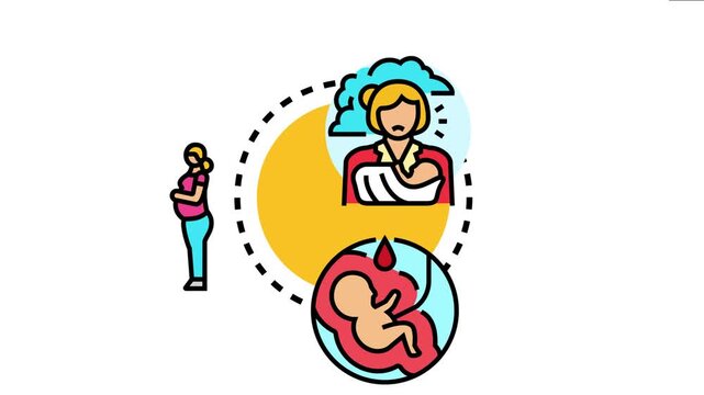 Maternal health and birthing concept showing pregnancy, new mother care, and fetal development, highlighting the overall journey of motherhood and related healthcare
