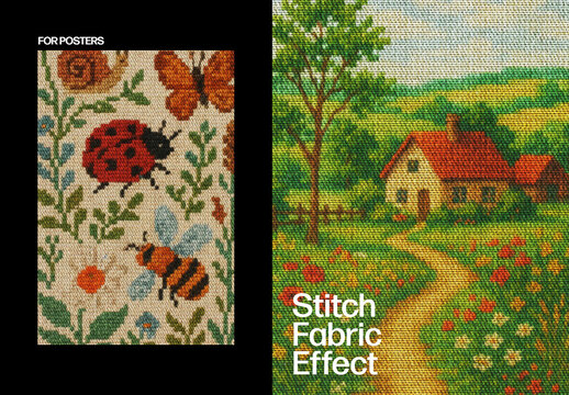 Vertical Fabric Knit Effect For Poster And Print Design