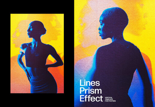 Vertical Lines Prism Effect For Poster And Print Design