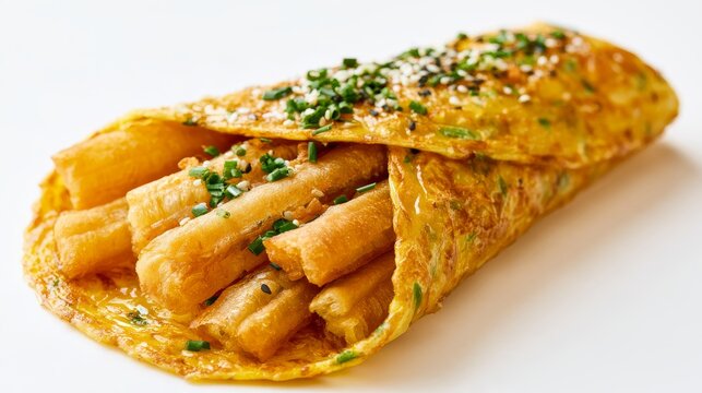 Authentic Tianjin Pancake Fruit, Classic Chinese Street Snack with Crispy Taste and Local Food Culture
