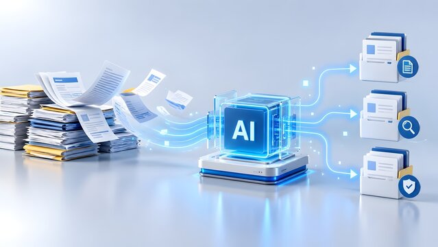 Artificial intelligence processor converting physical paper documents into categorized digital files