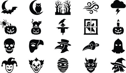 Obraz premium Set of halloween icons
