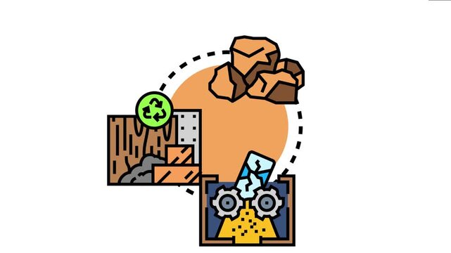 Analyzing various materials and their life cycle. This vibrant details the process of resource breakdown for recycling and processing different material types