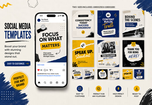 Marketing strategy social media template