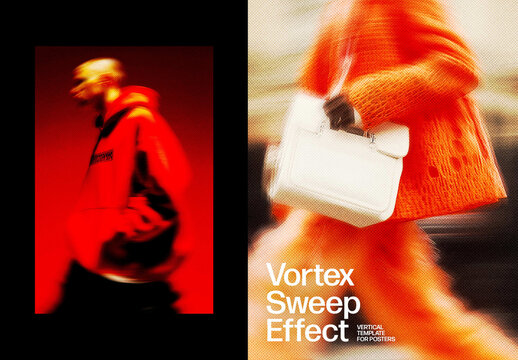 Vertical Vortex Sweep Effect For Poster And Print Design