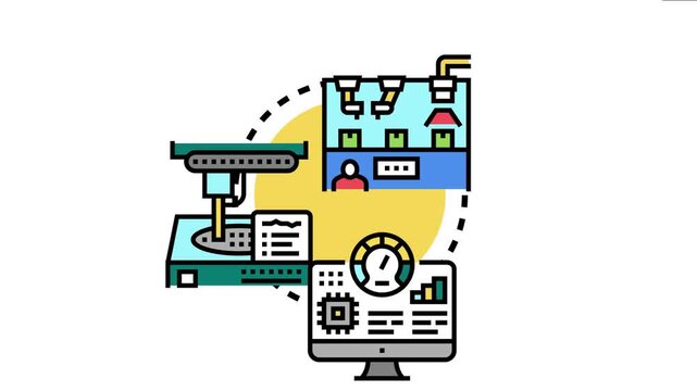 Product oversight concept an industrial automation line, manufacturing processes, and data analysis using modern technology for quality management and production control