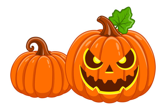 Vector illustration of Halloween Pumpkins on transparent background