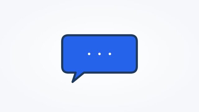 Animated chat bubble icon typing horizontal 16x9 seamless loop