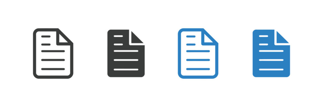 Document file icon set featuring paper, report, form, folder, records, paperwork, document management, office files, and digital interface symbols.