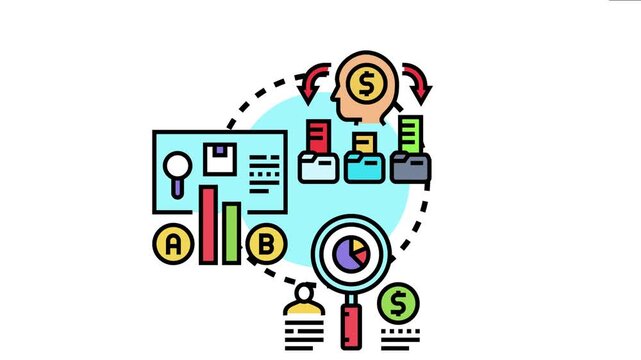 Business process identifying market segments, analyzing customer behavior, and targeting specific audiences using data, statistics, and strategic planning for profit generation and growth