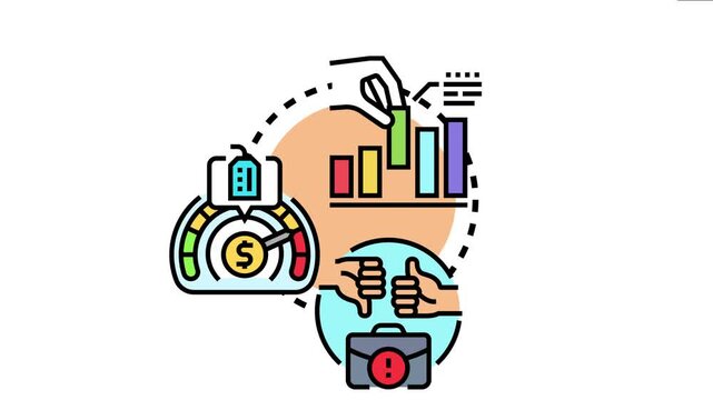 Business team analyzing research findings, evaluating consumer feedback, and assessing financial performance on a digital dashboard, data driven decision making and strategic planning