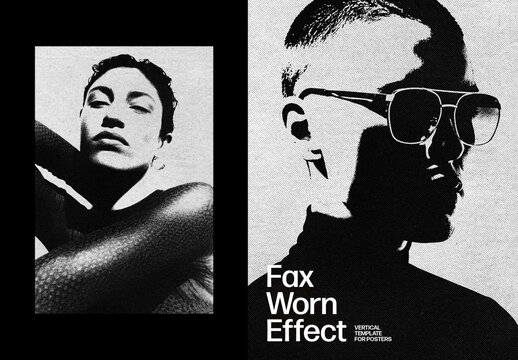 Vertical Worn Fax Effect For Poster And Print Design