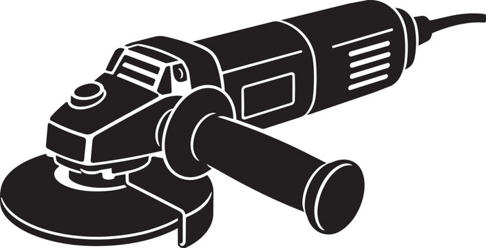 angle grinder power tool silhouette design vector illustration