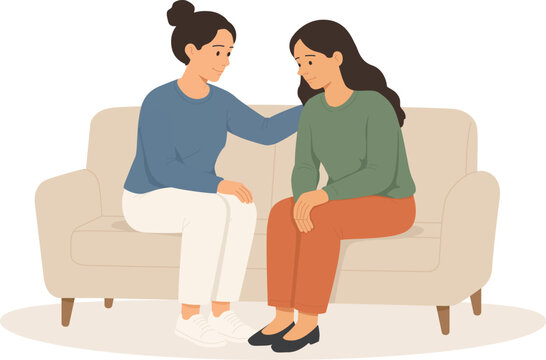 Woman Supporting Partner During Difficult Moment at Home