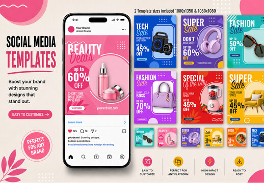 Product and shopping sales social media template