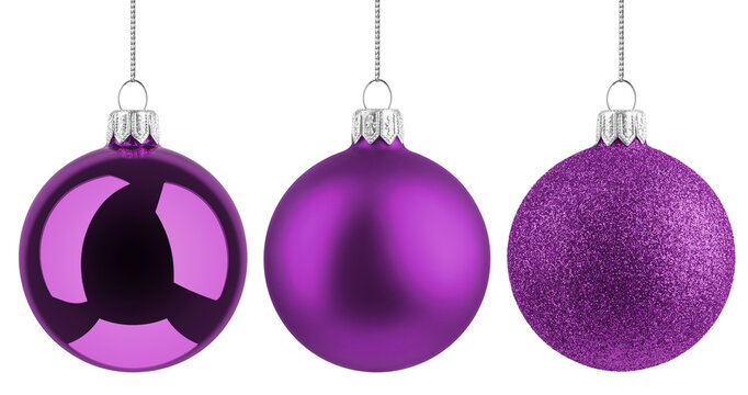 Christmas Ball, purple bauble, isolated