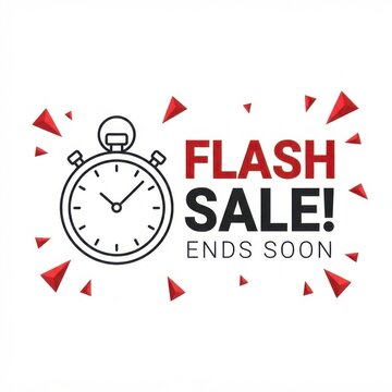 Flash sale ends soon stopwatch graphic