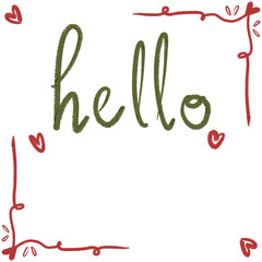 Hello text Calligraphic Lettering for template. Holiday element for greeting card or backdrop in Transparant PNG. © dariseni