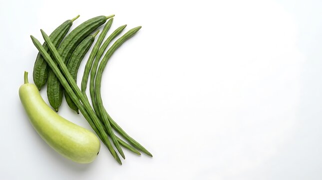 Fresh bottle gourd and ridge gourd vegetables