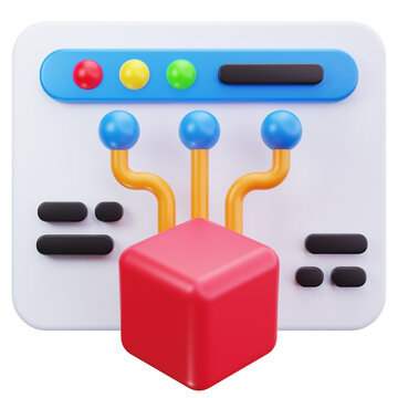 Decentralized Network Node 3D Illustrations