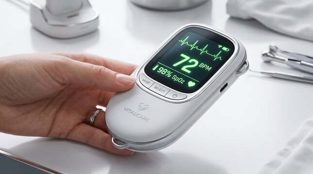 Medical device for monitoring patient vitals like heart rate and oxygen saturation