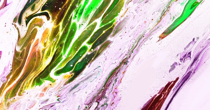 Colorful Fluid Art Explosion in Abstract Brush Style