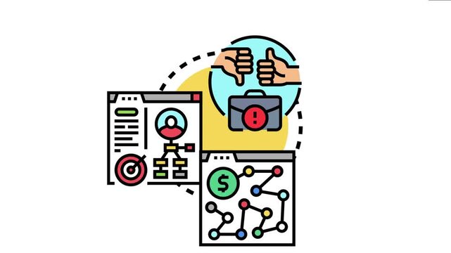 Marketplace monetization breakdown model evaluating business strategy, user management, and financial networks, depicting success and failure in commerce