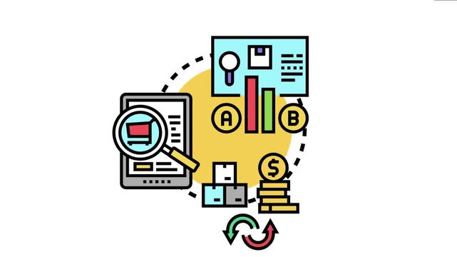 Marketplace comparison concept the process of analyzing business performance, financial data, and competitive strategies to optimize e commerce and retail operations