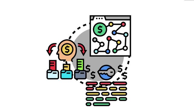 Digital content marketing concept showing a user creating valuable information and publishing online to drive audience engagement and generate income