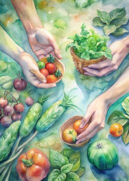Hands Harvesting Fresh Produce