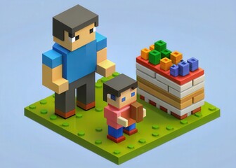 Obraz premium 3D Lego Family Scene