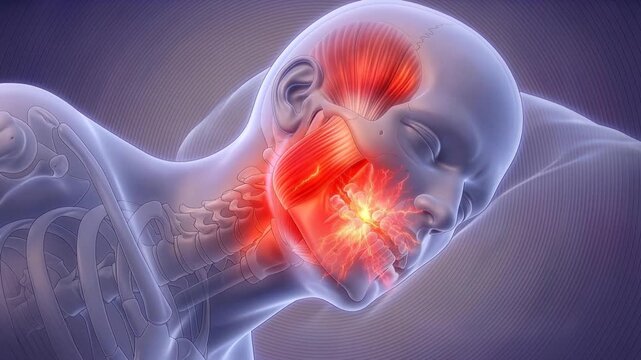 Jaw grinding during sleep and pain in human body