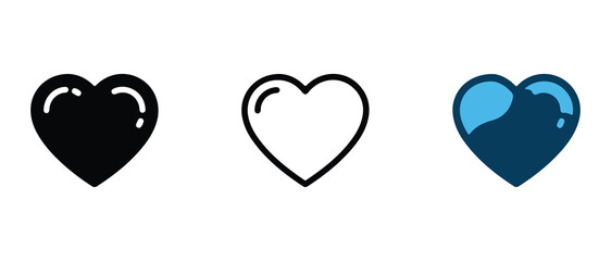 Obraz premium heart icons in different colors and styles isolated on transparent background for digital design use