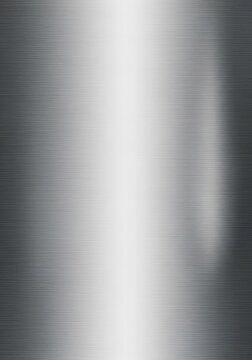 Detailed macro view of a brushed stainless steel surface featuring a sleek horizontal grain and smooth radial gradient light transitions, sleek, brushed, texture