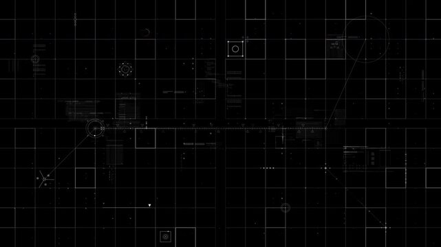 Digital grid data interface hud technology background
