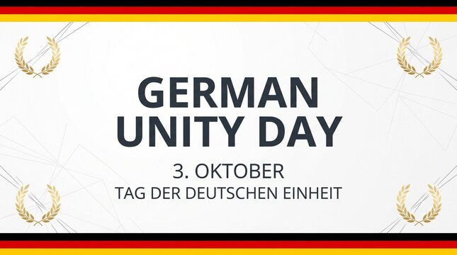 German, Unity, Day, Germany, flag, national, holiday, reunification, celebration, brush, strokes, paint, black, red, gold, yellow, typography, text, October, anniversary, patriotic, European, culture,