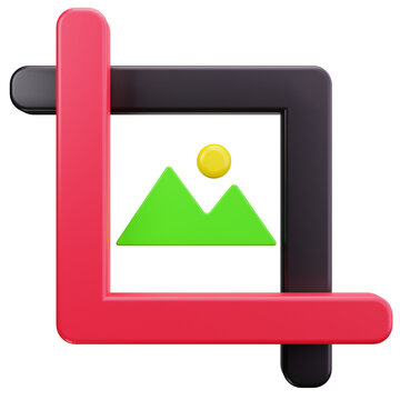 Photo Crop Tool 3D Illustrations