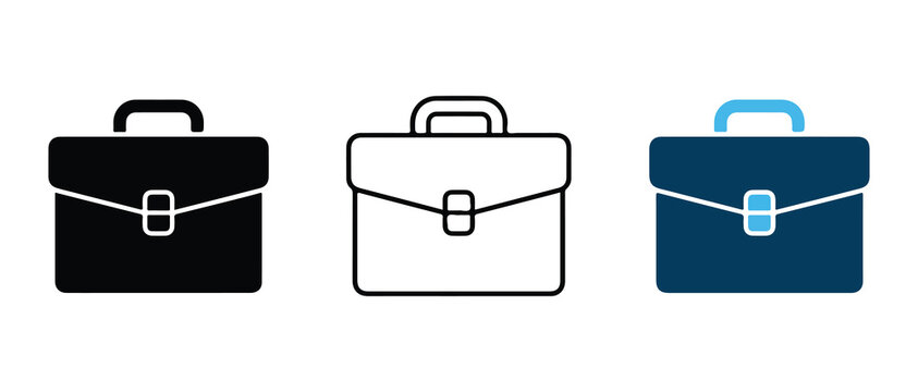  briefcase icons in different colors for business and professional graphic design projects
