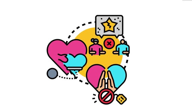 Marital condition concept exploring love, family, and relationship problems, showing a couple experiencing a broken heart, disagreement, and inability to reconcile