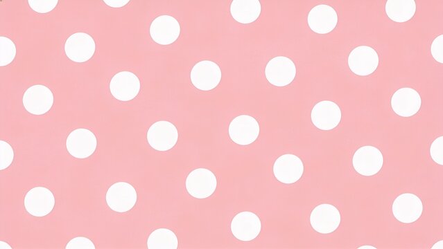 White polka dots pattern on a pink background