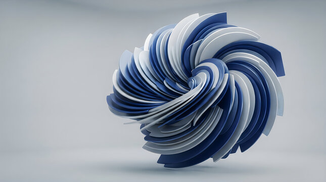 Parametric Architectural Canopy, Abstract 3D Voronoi Cellular Ceiling Pavilion in Blue and White Modern Design


