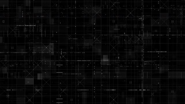 Digital data grid interface connecting abstract technology network
