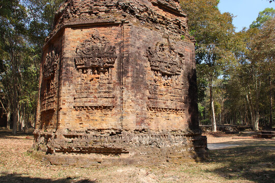ruined hindu temple at sambor prei kuk in the kampong thom province in cambodia