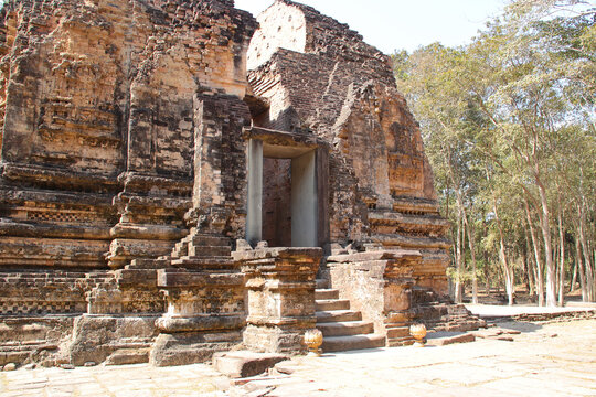 ruined hindu temple at sambor prei kuk in the kampong thom province in cambodia